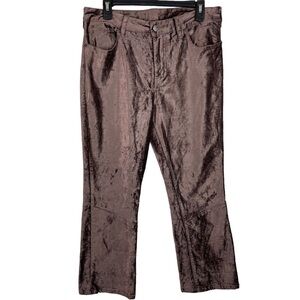 Free People | Brown Velvet Bootcut Crop Pants